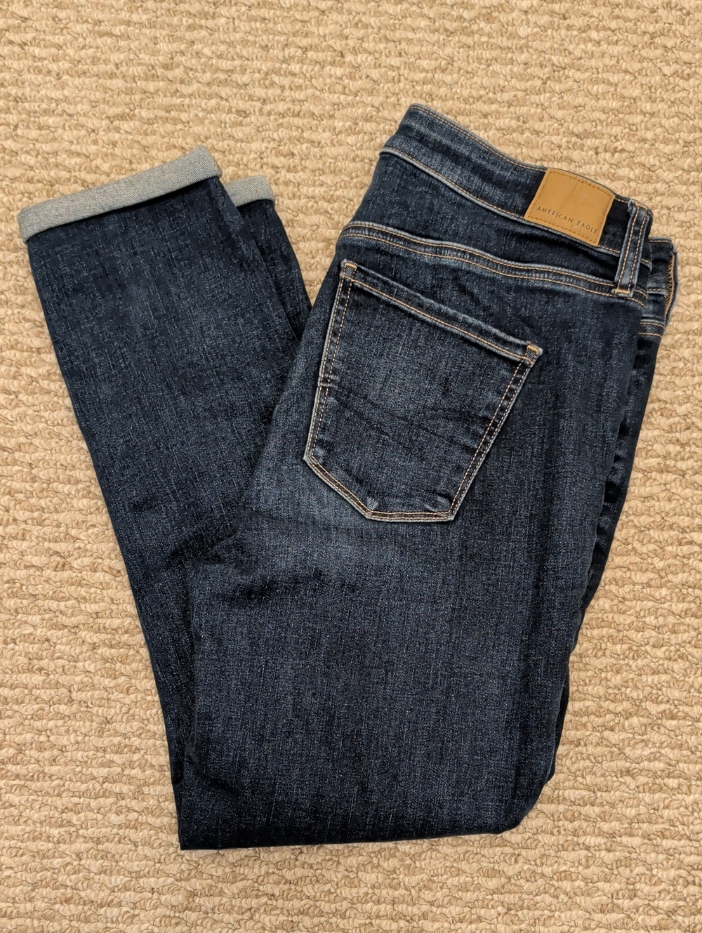 American Eagle Outfitters Women's Dark Blue High Rise Jegging Crop Jeans Size 10